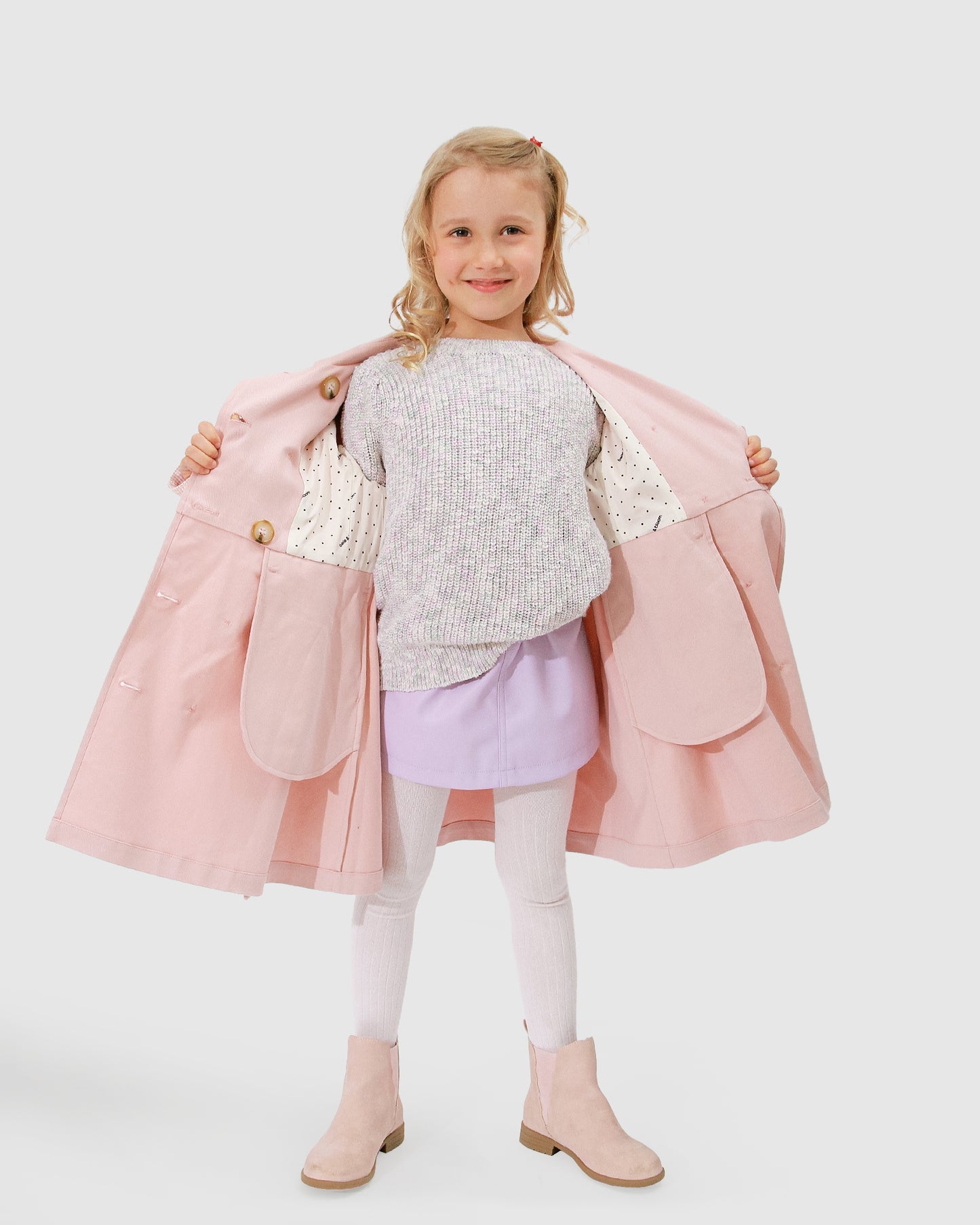 Miss Sunshine Trench Coat - Blush Pink
