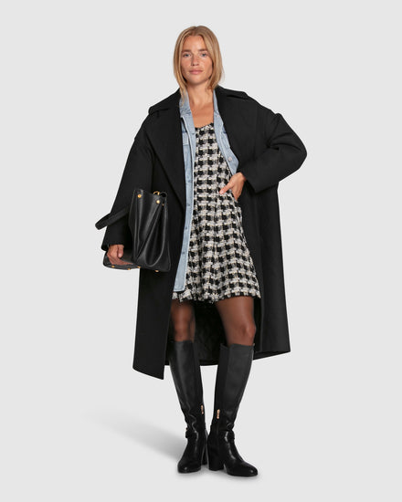 Adventure Lifetime Wool Blend Coat - Black