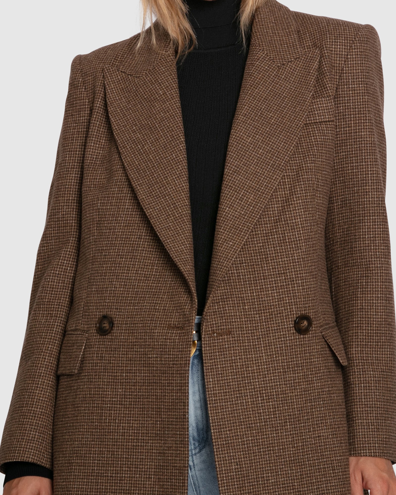 Big Brother Talk Wool Blend Blazer - Brown – Belle & Bloom