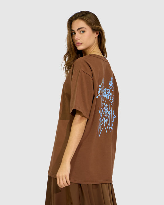 Back to Bloom Oversized T-Shirt - Chocolate
