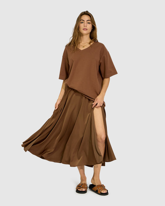 Back to Bloom Oversized T-Shirt - Chocolate