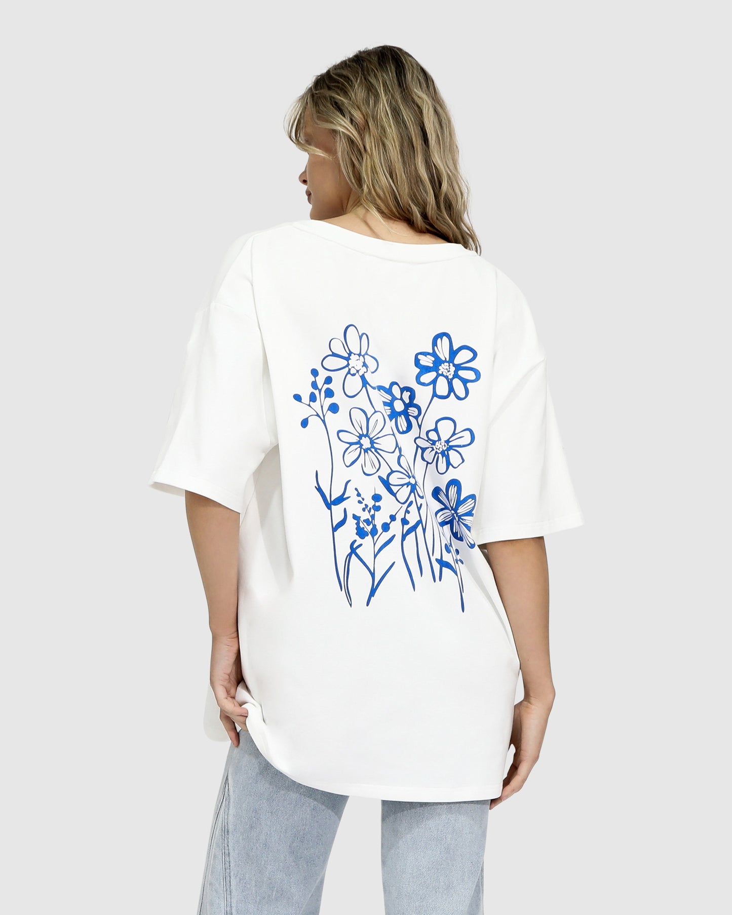 Back To Bloom Oversized T-Shirt - White