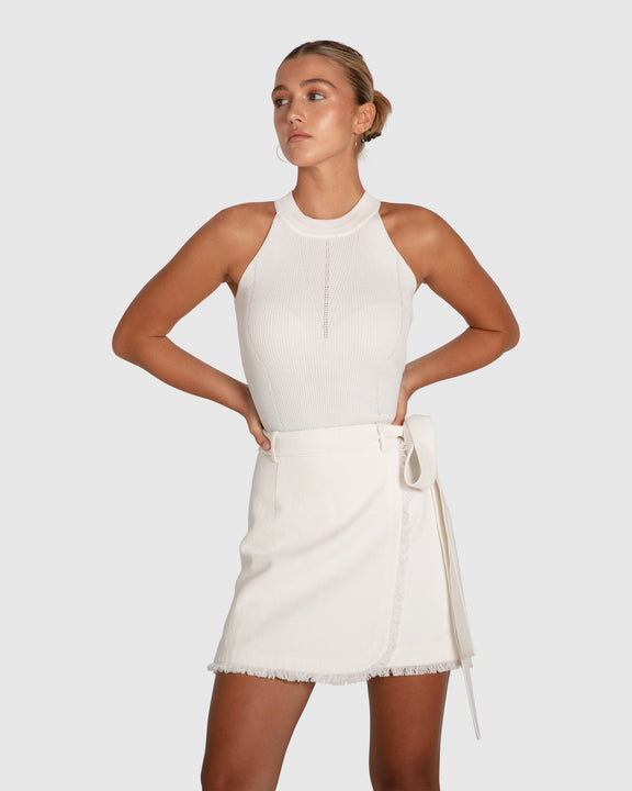 Back For Good High Neck Bodysuit - White
