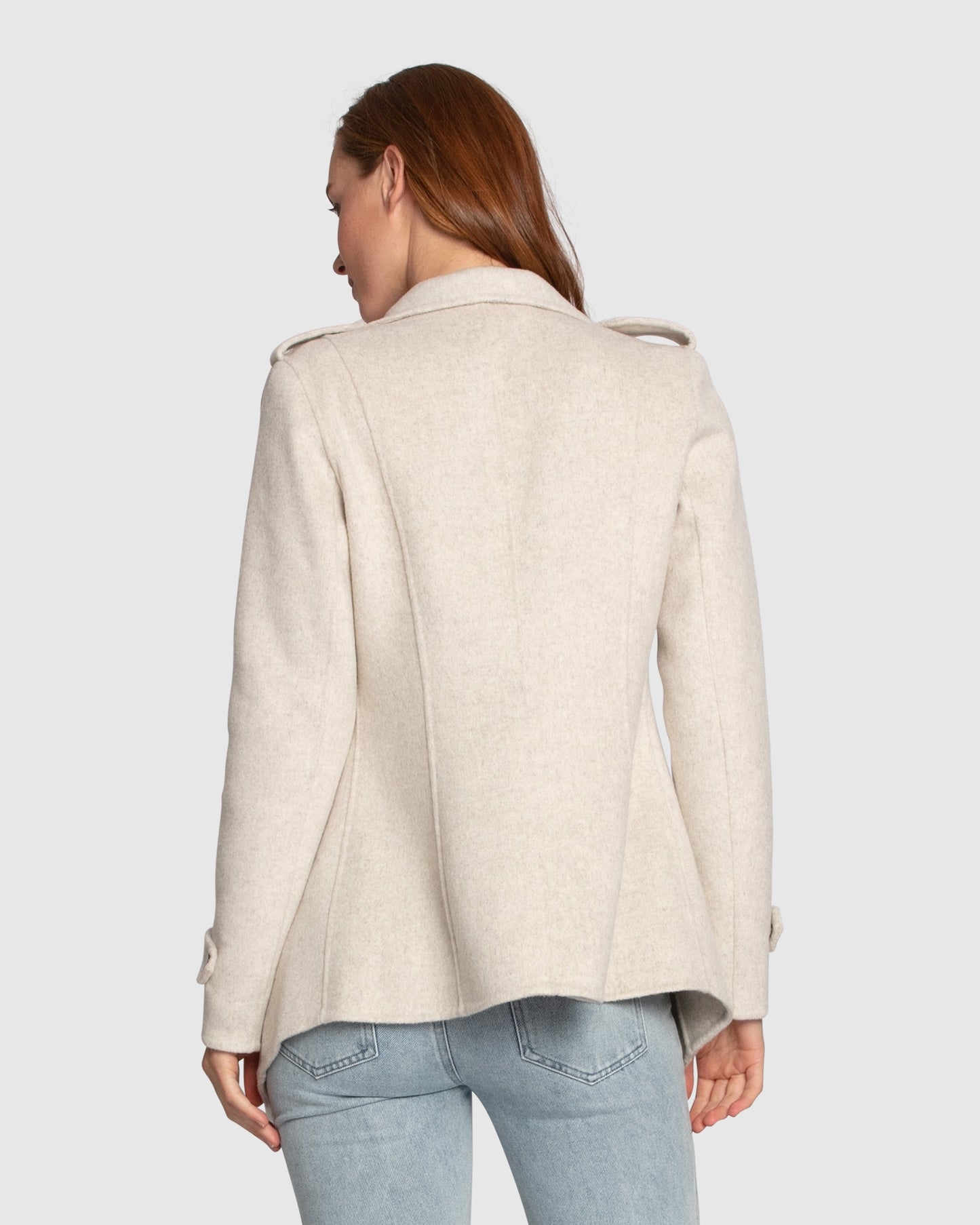 Bad Girl Wool Blend Moto Coat - Oat Marle