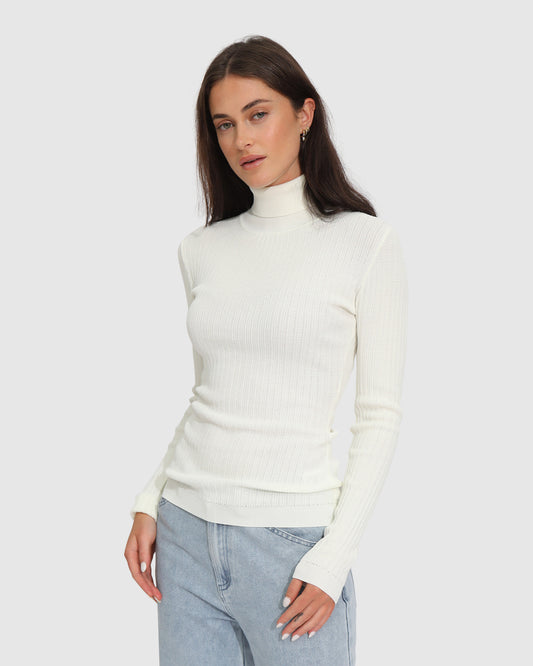 Brooklyn Knitted Turtleneck - Ivory