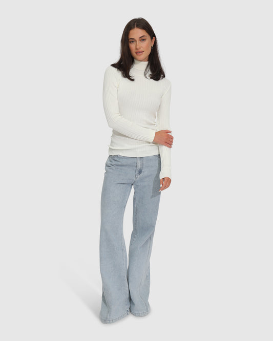 Brooklyn Knitted Turtleneck - Ivory