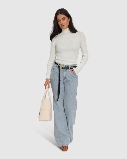 Brooklyn Knitted Turtleneck - Ivory