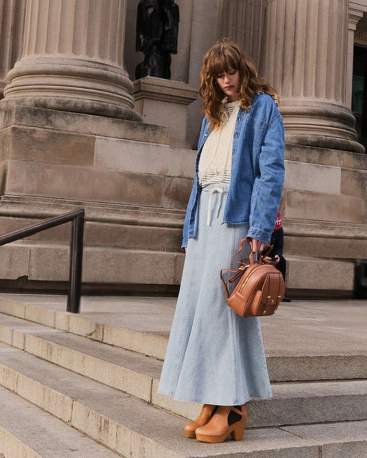 Bold Love Maxi Skirt - Stonewash