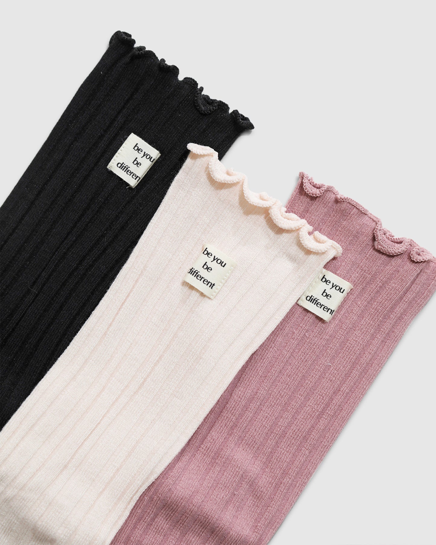 Beloved 3 Pack Socks - Black & Pink