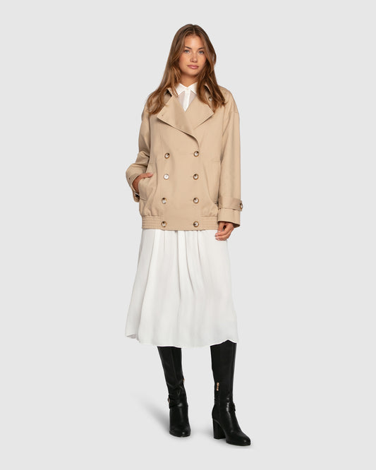 Weekend Trench Bomber Jacket - Tan