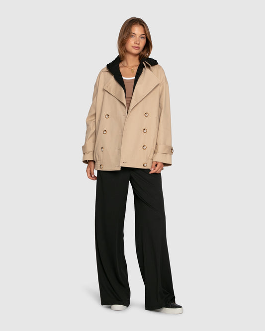 Weekend Trench Bomber Jacket - Tan