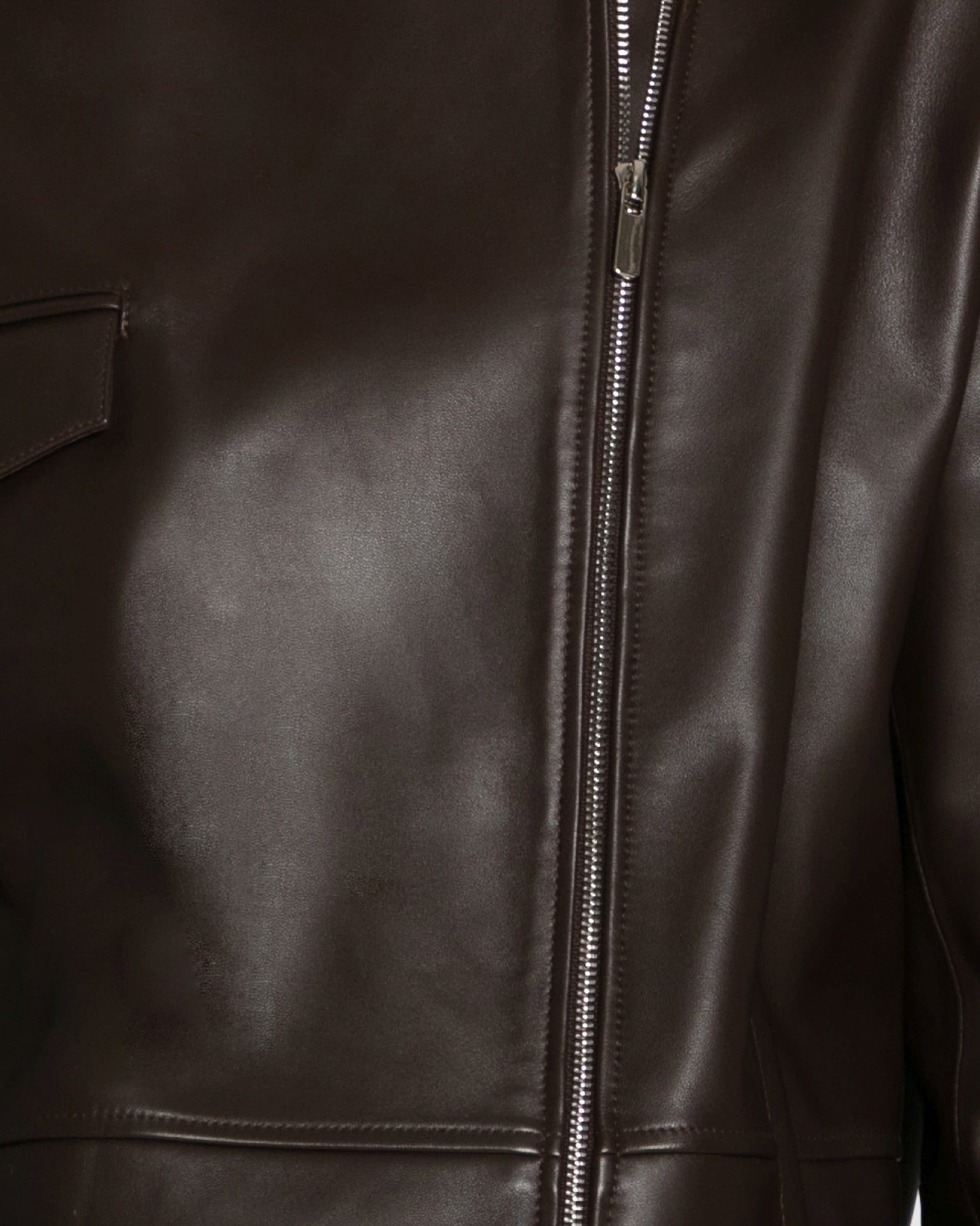 Desert Moon Leather Bomber Jacket - Chocolate