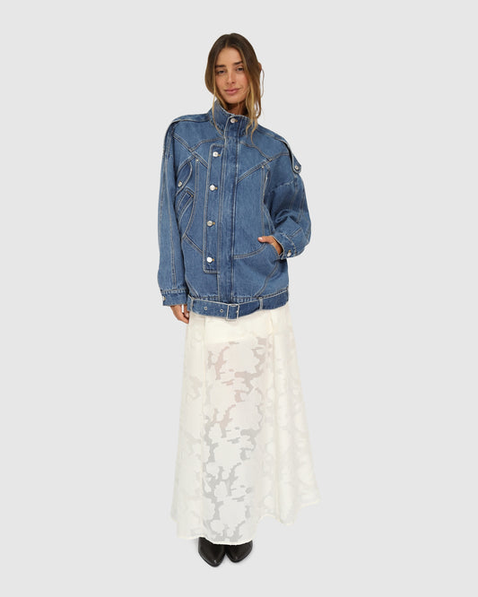 Downtown Denim Oversized Jacket - Medium Denim Wash