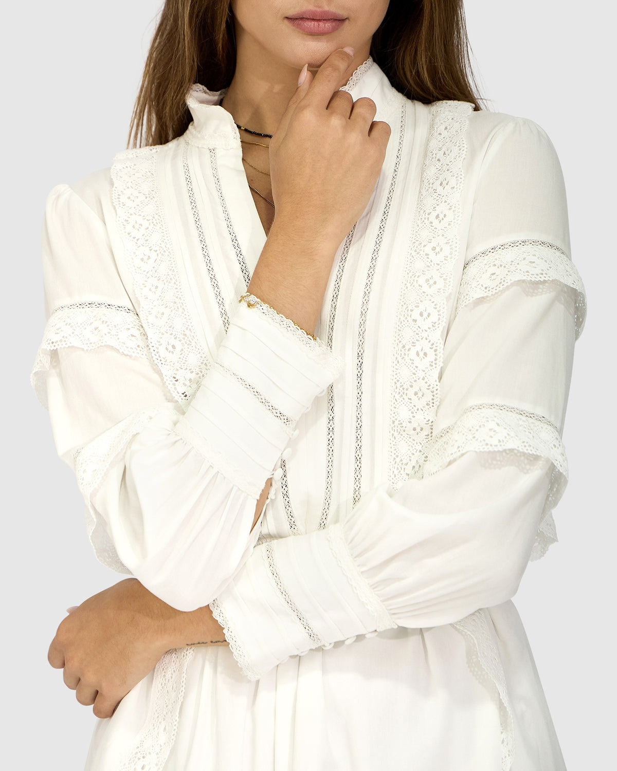 Spotlight Lace Mini Dress - Cream