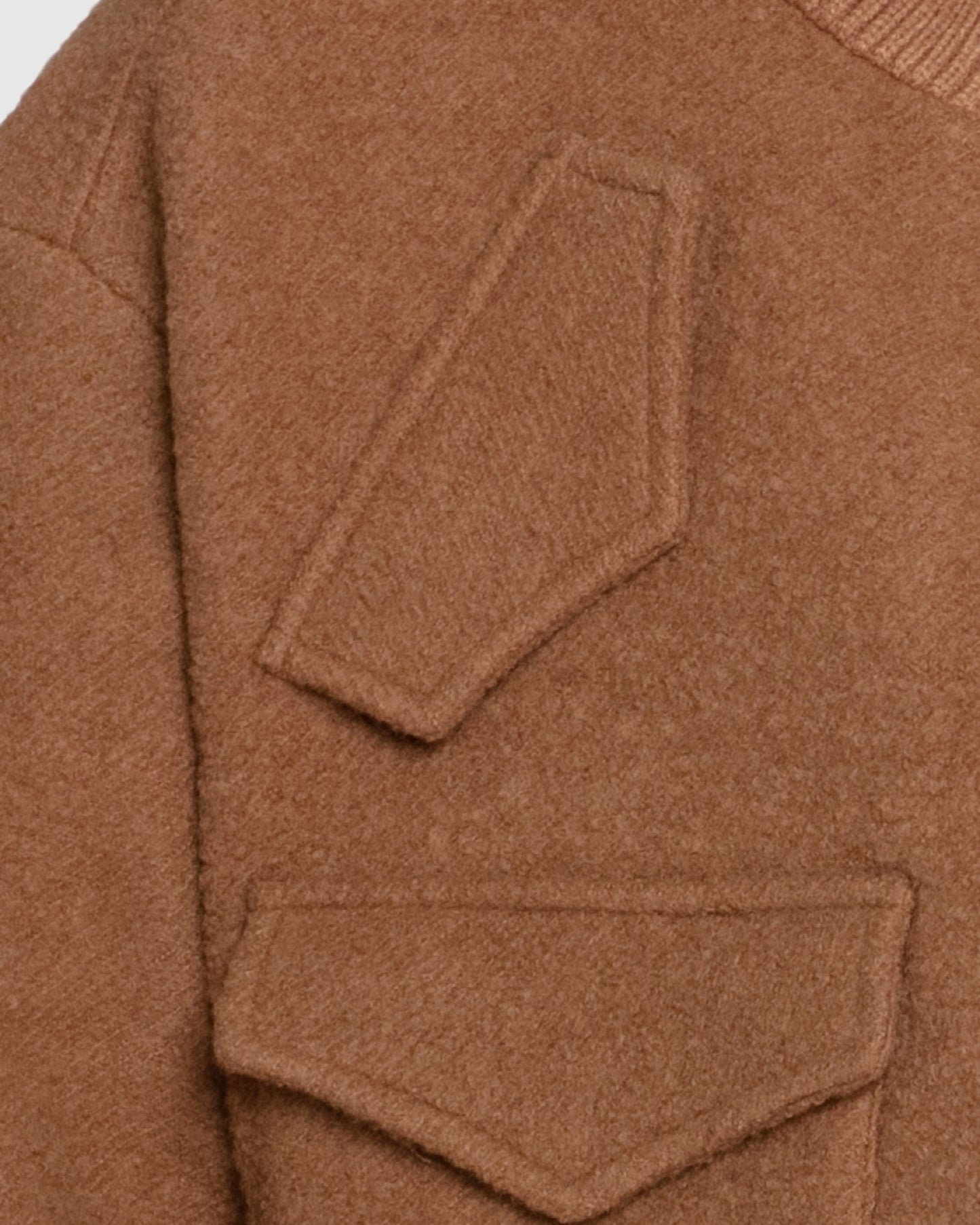 Crystal Skies Cropped Wool Rib Jacket - Vicuna