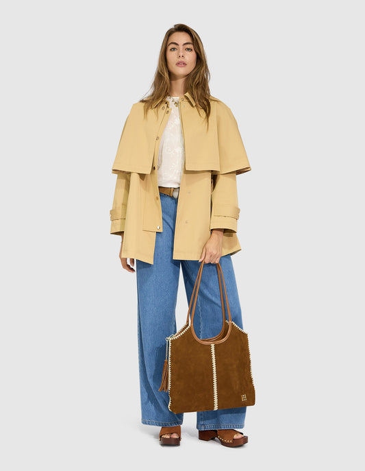 Windsor Trench Cape - Honey