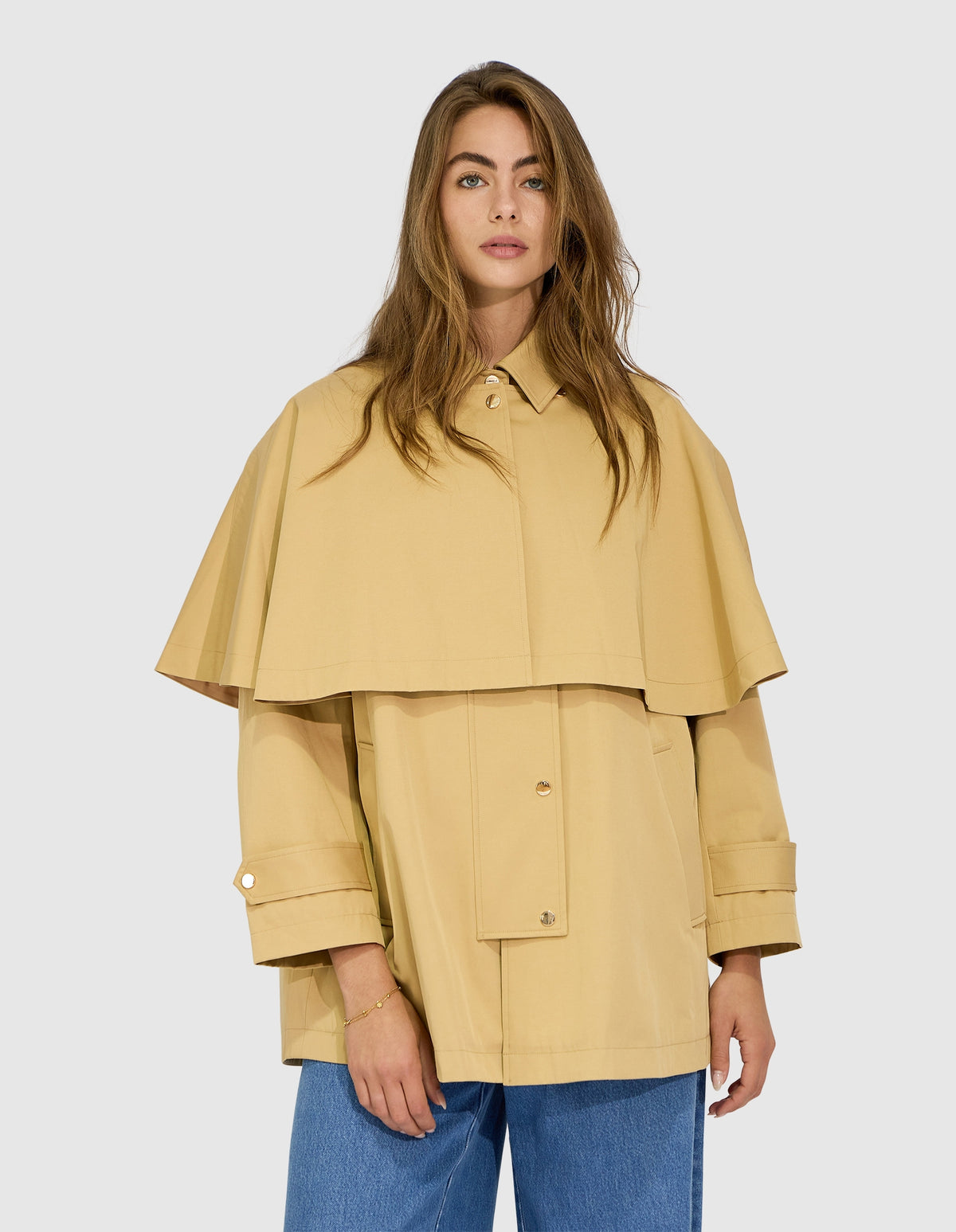 Windsor Trench Cape - Honey