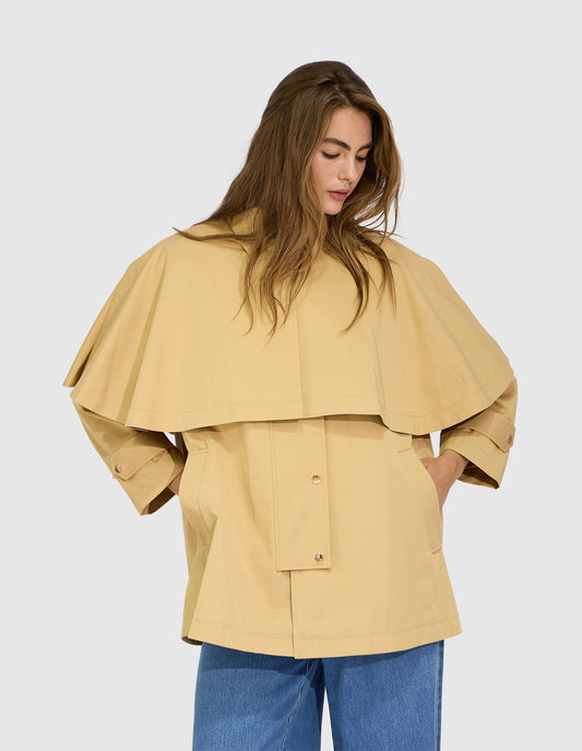 Windsor Trench Cape - Honey