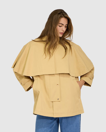 Windsor Trench Cape - Honey