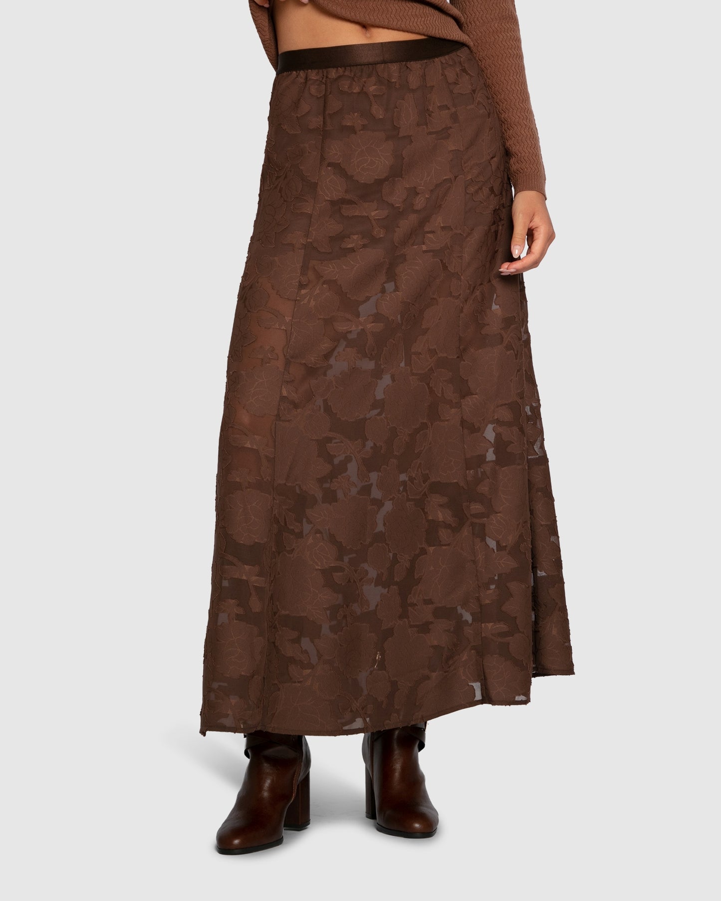 Play It Cool Coupe Maxi Skirt - Chocolate