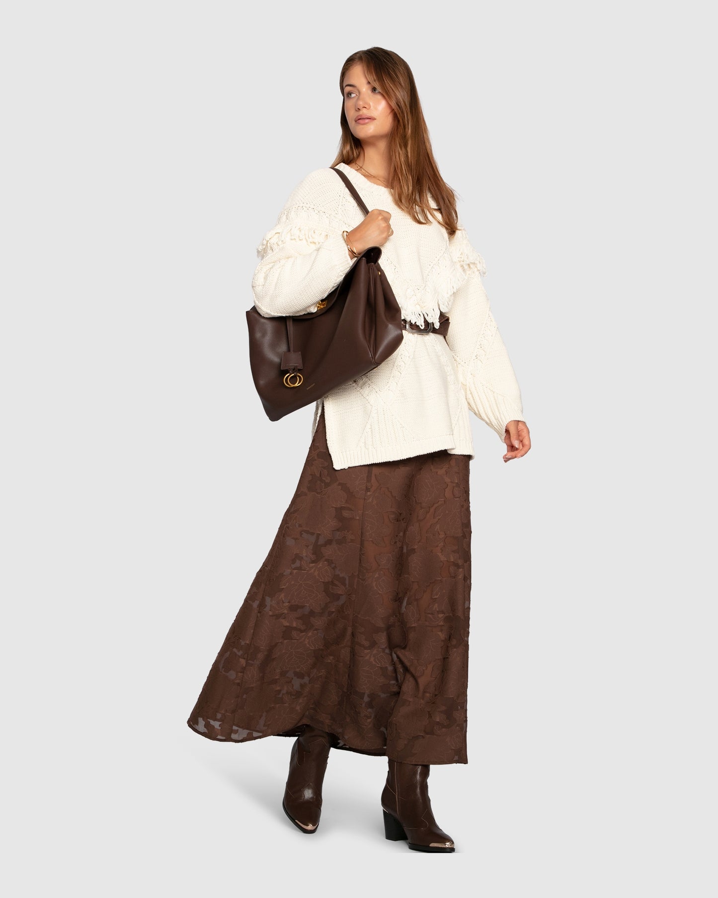 Play It Cool Coupe Maxi Skirt - Chocolate