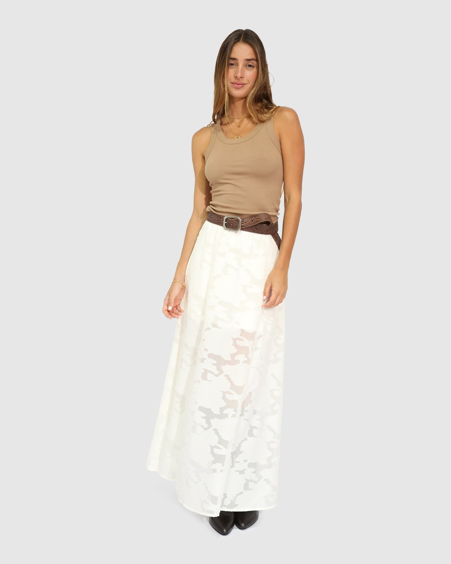 Play It Cool Coupe Maxi Skirt - Cream