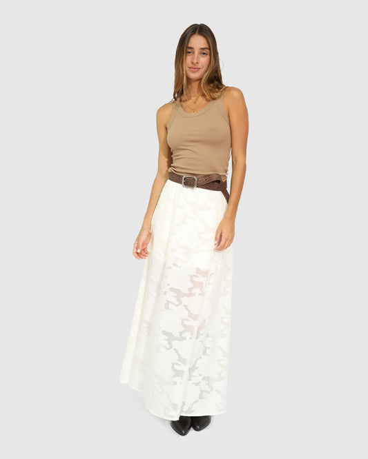 Play It Cool Coupe Maxi Skirt - Creme