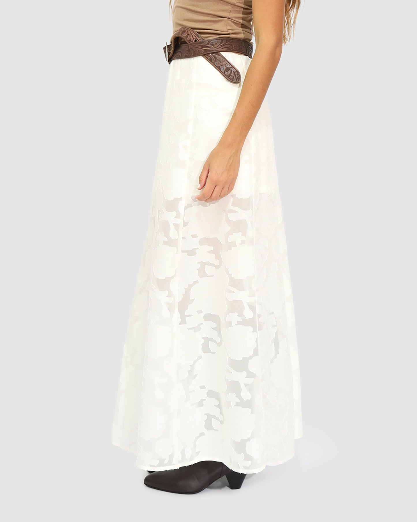 Play It Cool Coupe Maxi Skirt - Cream