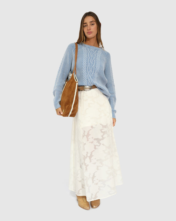 Play It Cool Coupe Maxi Skirt - Cream