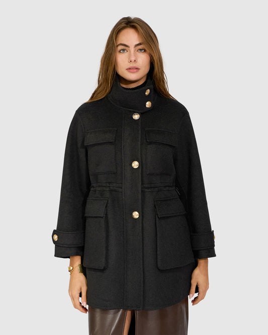 On the Move Drawstring Jacket - Black