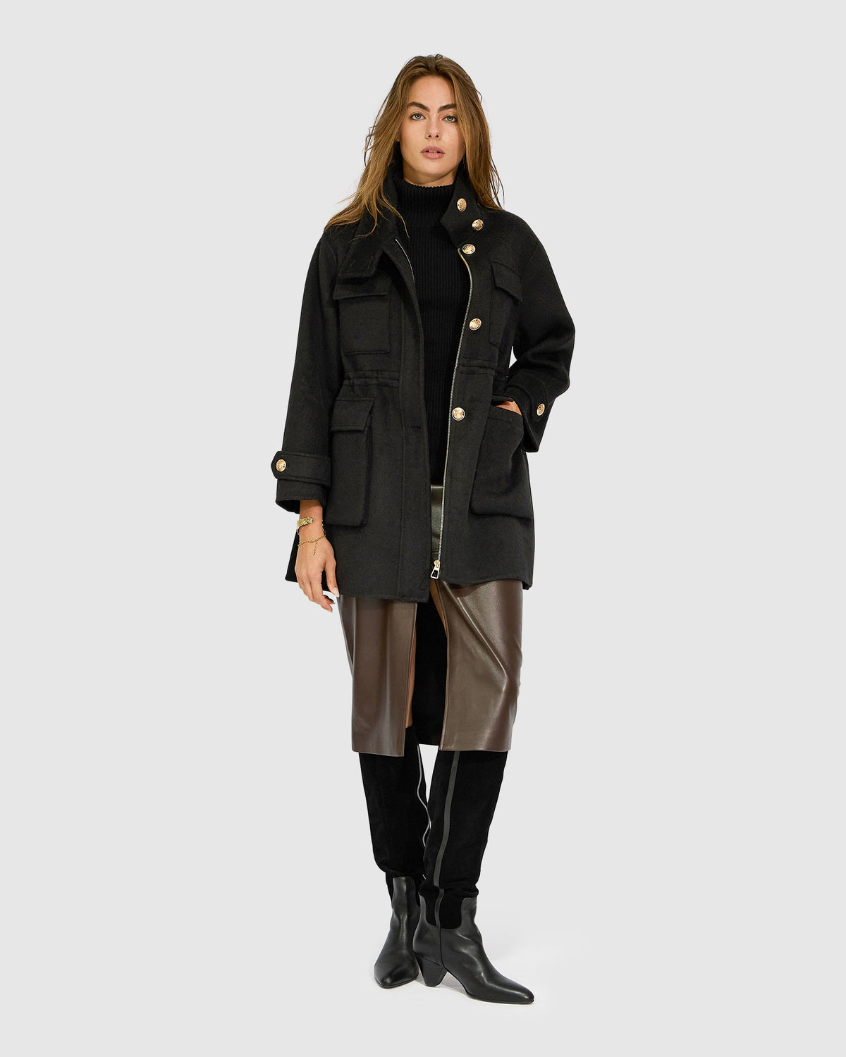 On the Move Drawstring Jacket - Black