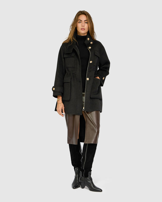 On the Move Drawstring Jacket - Black