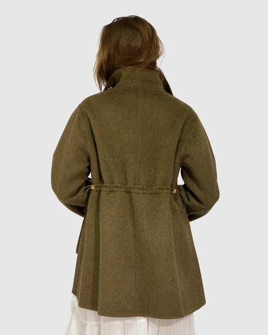 On The Move Drawstring Jacket - Olive