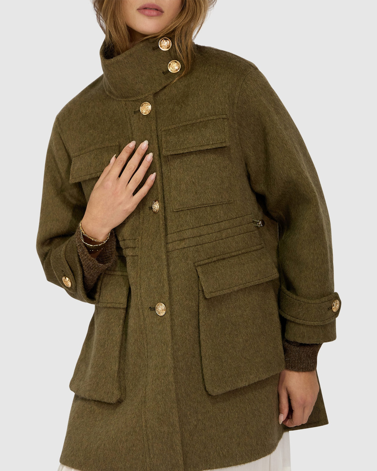 On The Move Drawstring Jacket - Olive