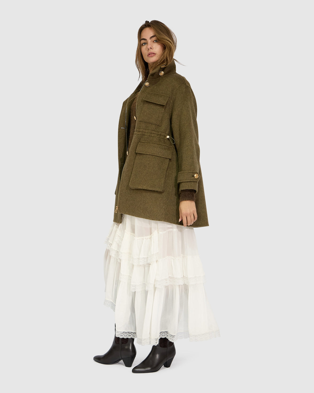 On The Move Drawstring Jacket - Olive