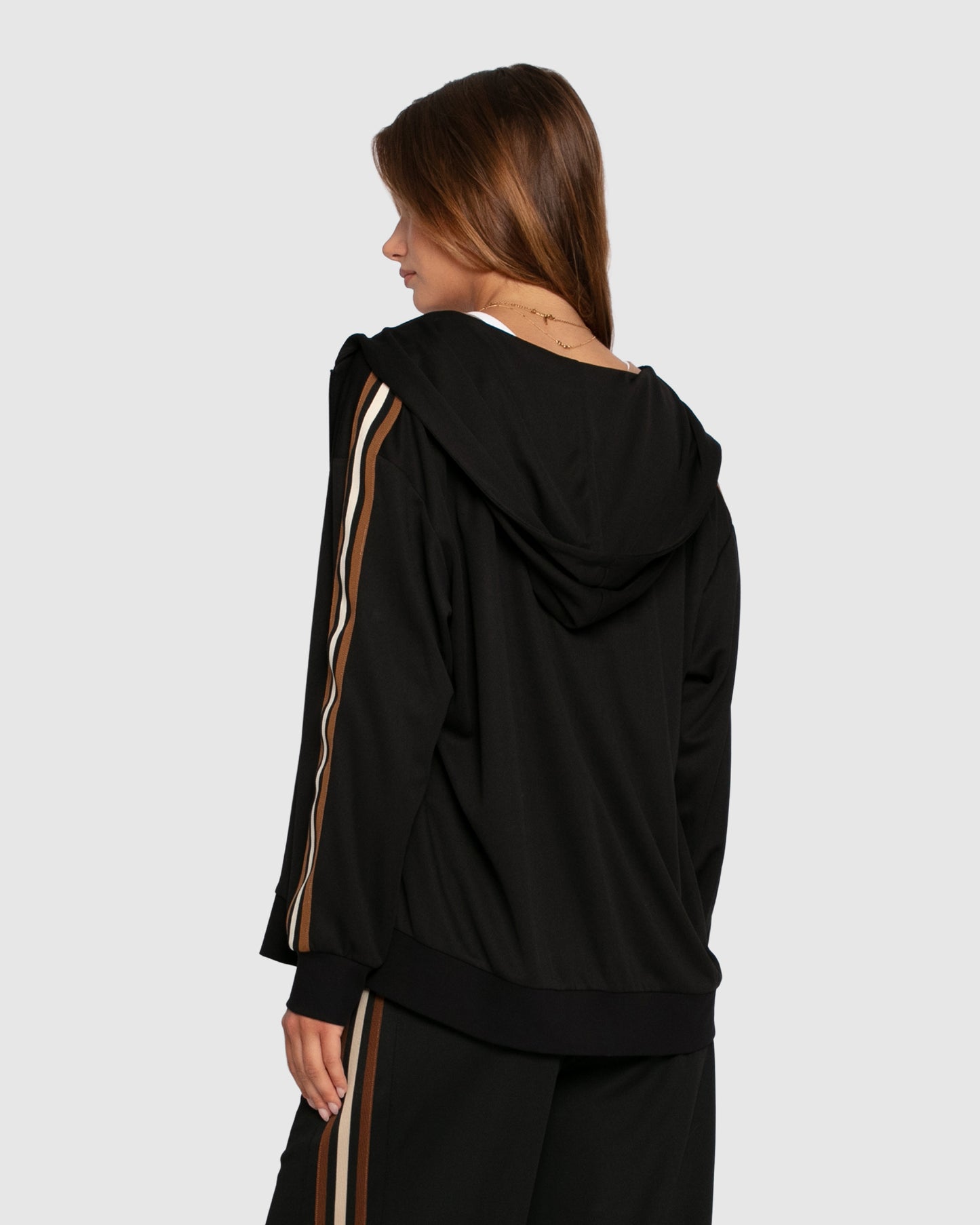 Ready To Go Striped Sleeve Jacket - Black