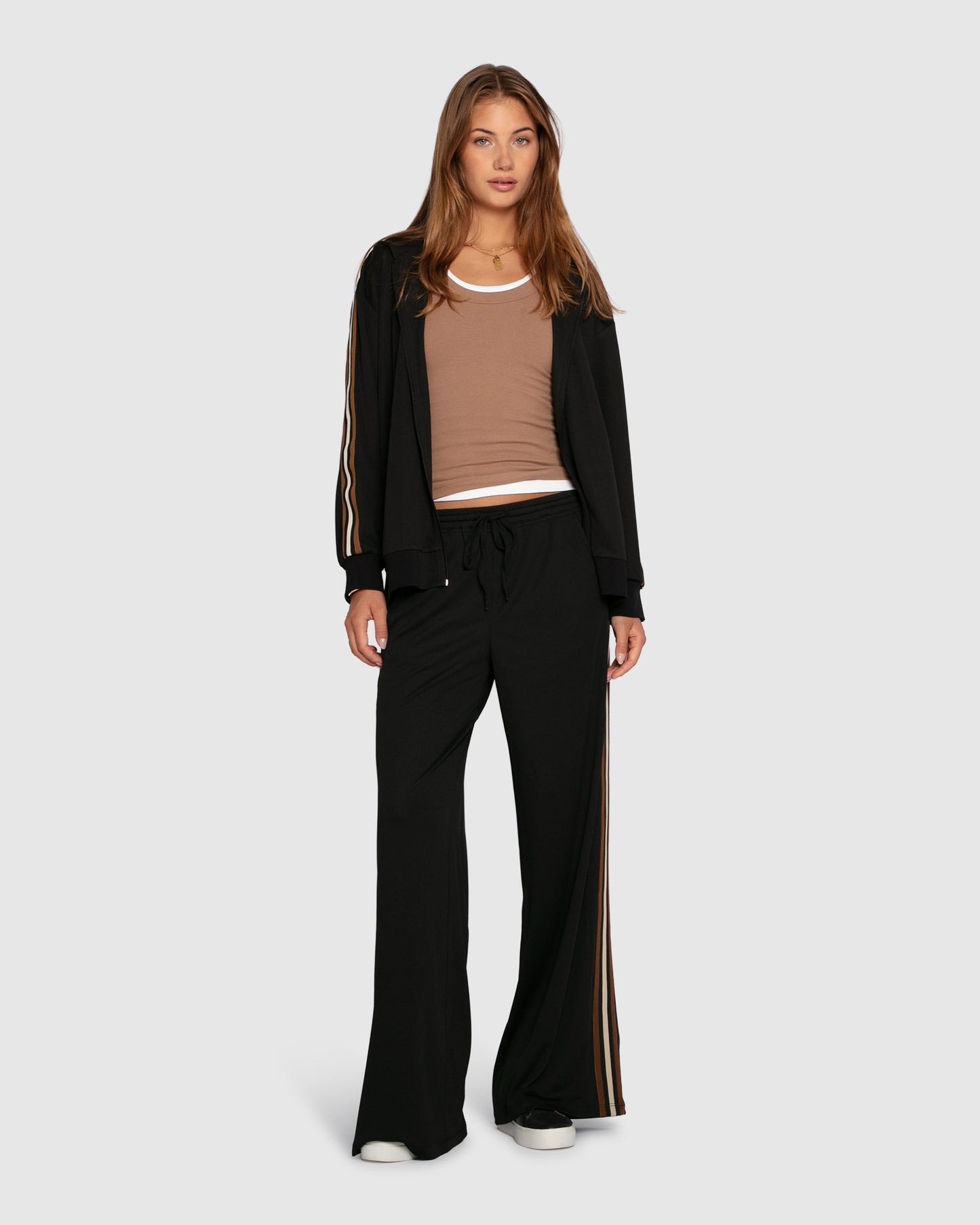 Ready To Go Striped Sleeve Jacket - Black