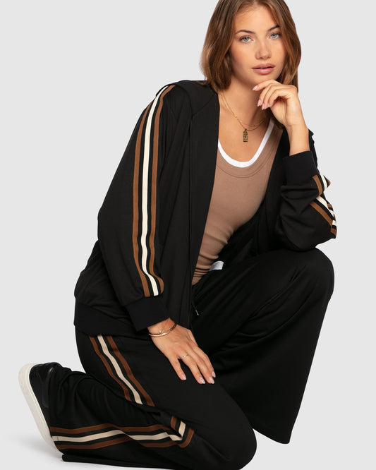 Ready To Go Striped Sleeve Jacket - Black