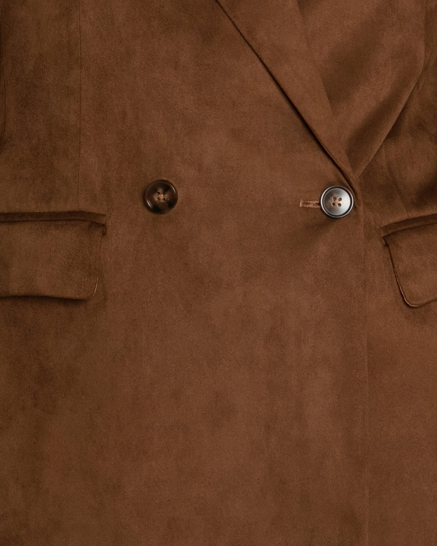 Charmer Faux Suede Blazer -  Brown