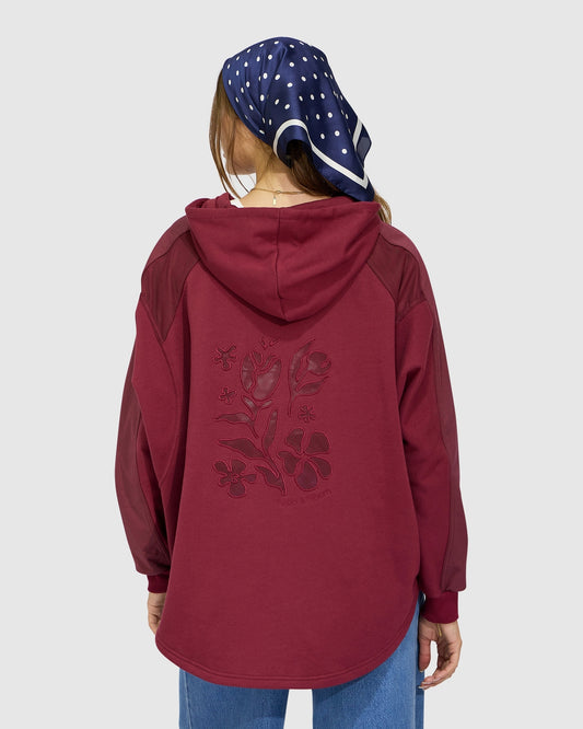 Beachfront Oversized Sweatshirt - Burgundy