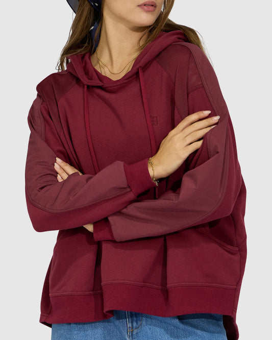 Beachfront Oversized Sweatshirt - Burgundy