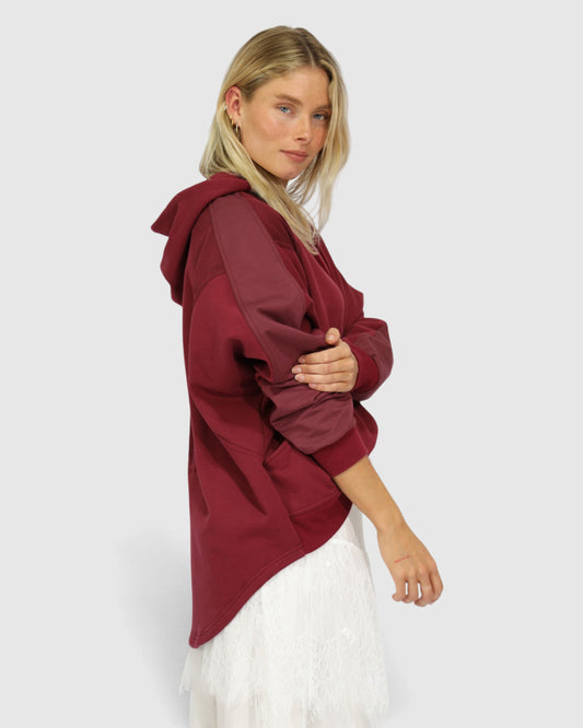 Beachfront Oversized Sweatshirt - Burgundy