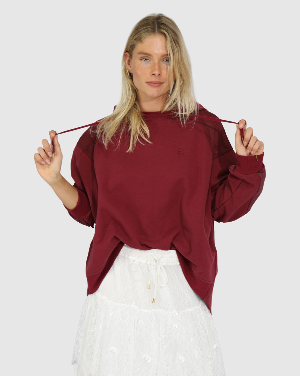 Beachfront Oversized Sweatshirt - Burgundy
