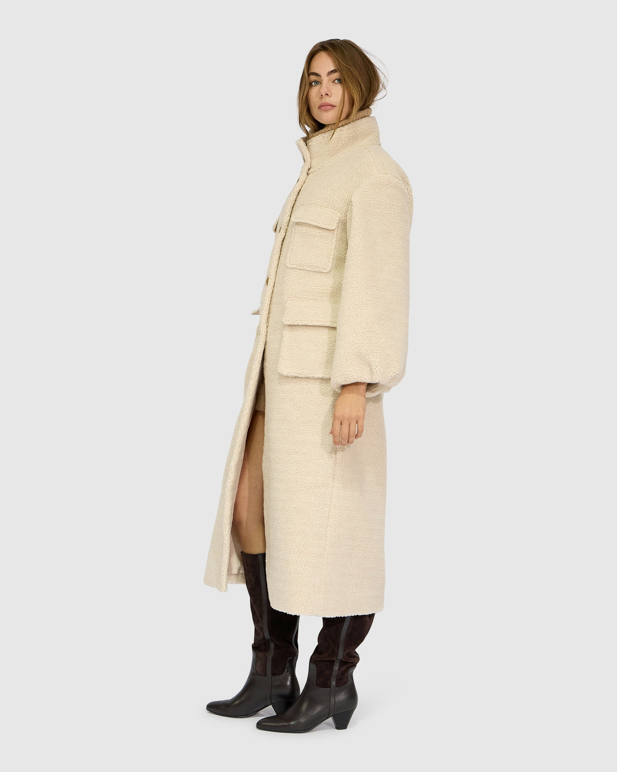 Cozy Nights Boucle Coat - Beige