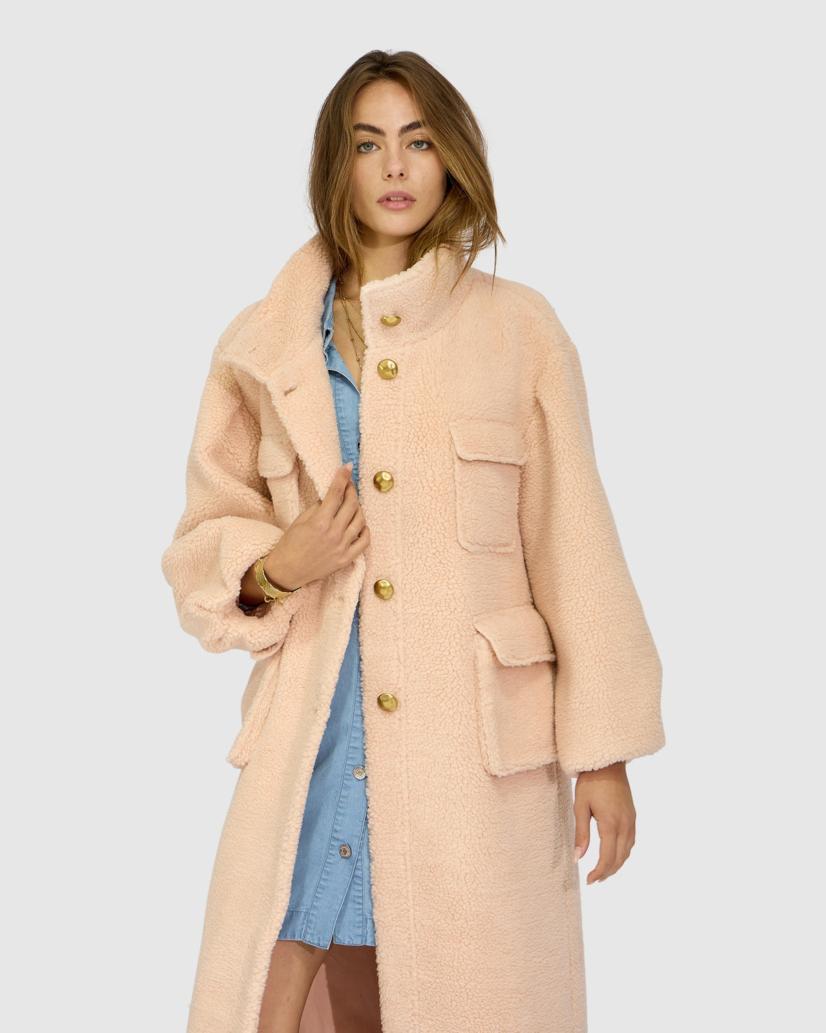 Cozy Nights Boucle Coat - Dusty Pink