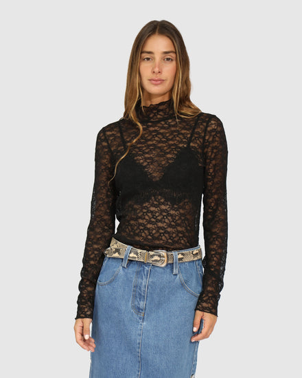 Fairy Girl Lace Top - Black