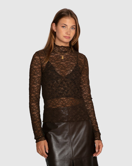 Fairy Girl Lace Top - Chocolate