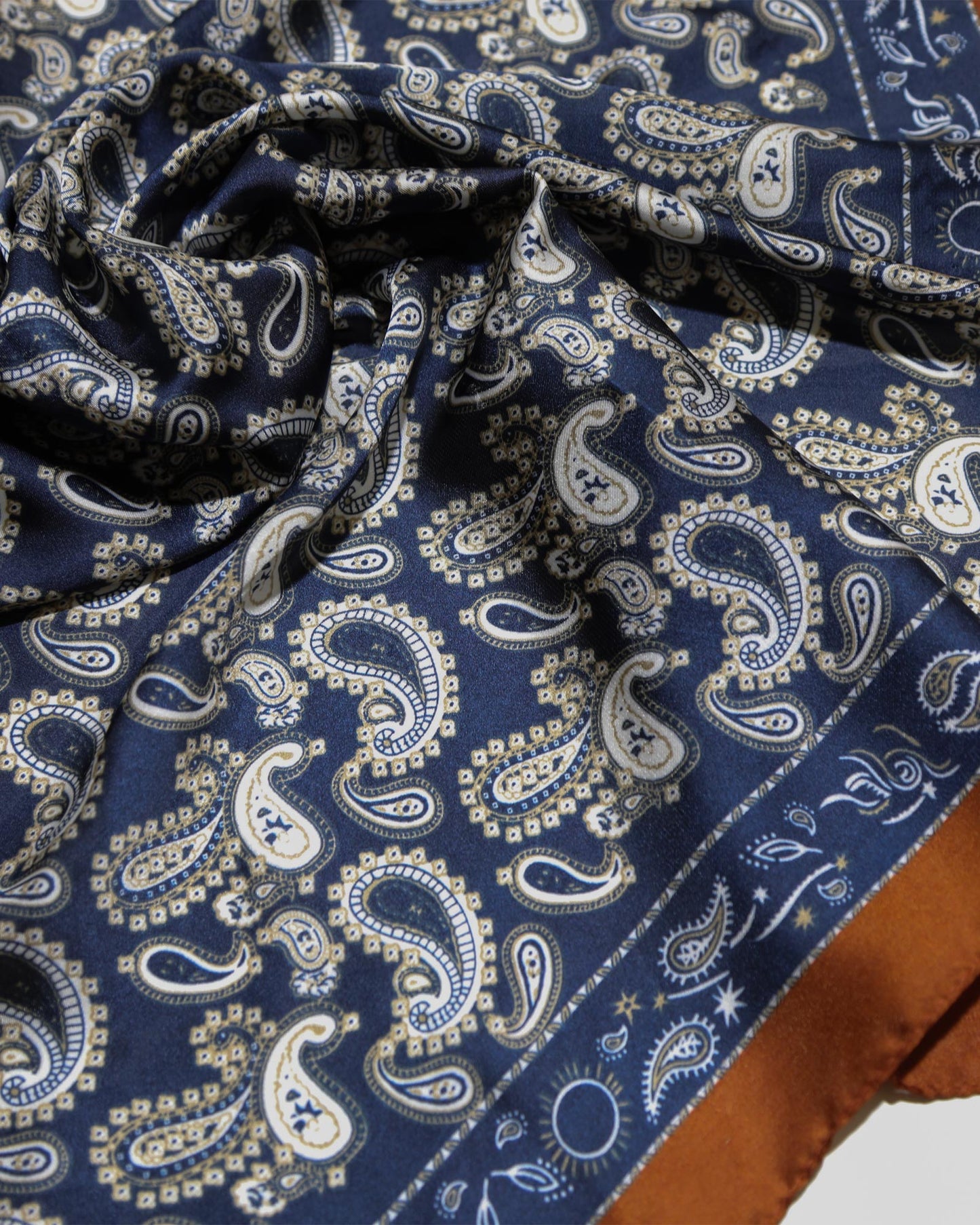 Library Romance Fashion Scarf - Navy/Rust