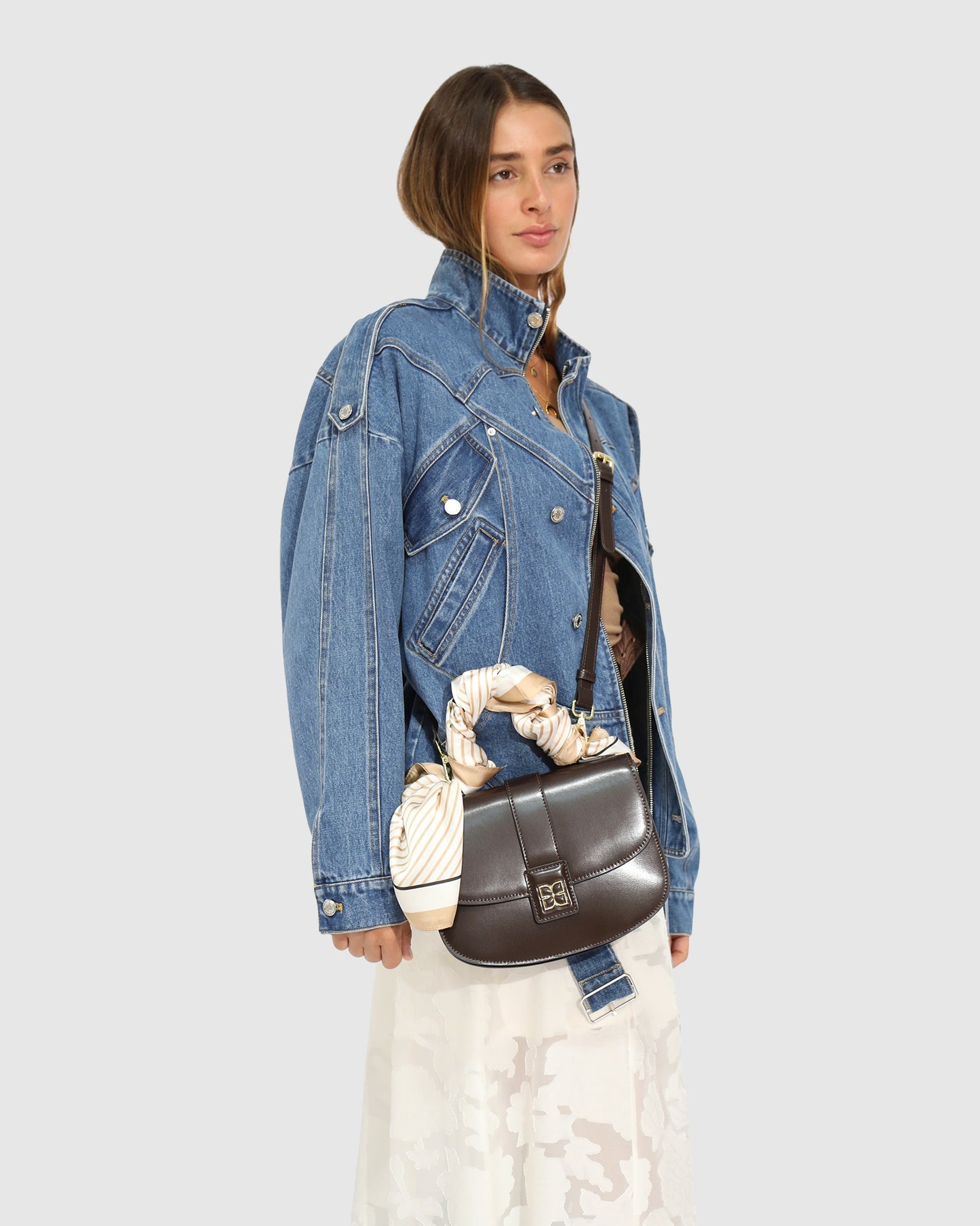 Right This Way Fashion Scarf - Tan