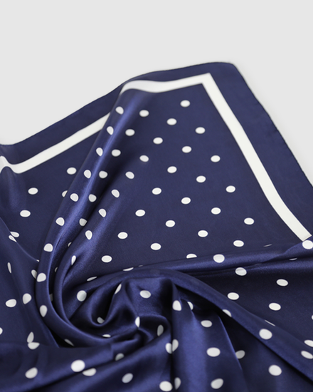 Margot Fashion Scarf - Navy Polka Dot